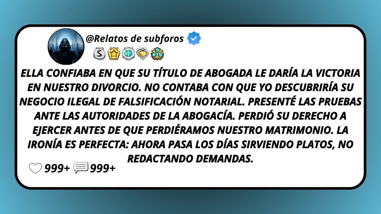 Ella Confiaba En Que Su Título De Abogada Le Daría La Victoria En Nuestro Divorcio. No Contaba...