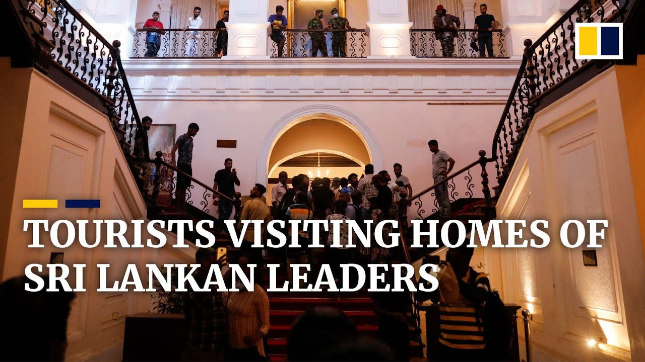 Visitors queue up to see protester-occupied homes of Sri Lanka’s president and prime minister