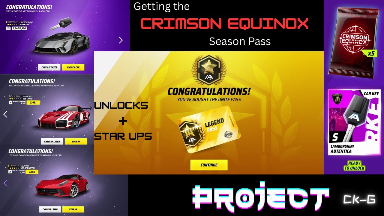 EPIC PROGRESSION! Getting the CRIMSON EQUINOX Legends Pass | Asphalt Legends