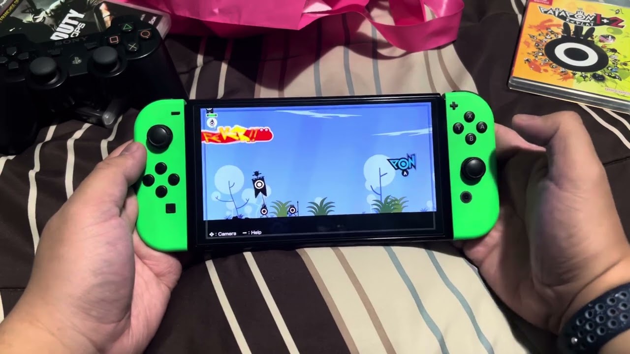 Trying out Patapon 1+2 Replay Switch game on my Switch OLED