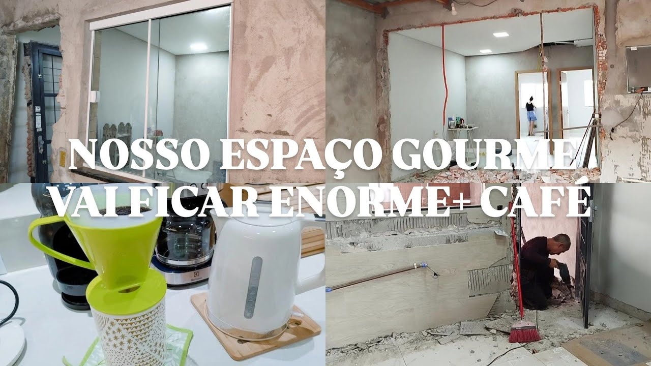  NOSSO ESPAÇO GOURMET VAI FICAR ENORME 🥰 JÁ RETIRAMOS A PAREDE DA COZINHA 😱🫣
