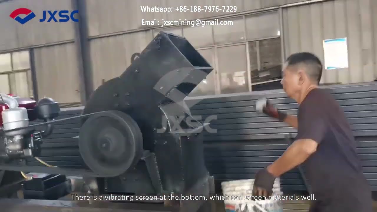 Hammer Crusher With Screen Integrated Machine Runs With Material