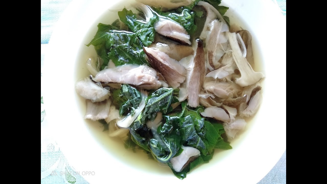 HOW TO COOK MUSHROOMS WITH BITTER GOURD LEAVES