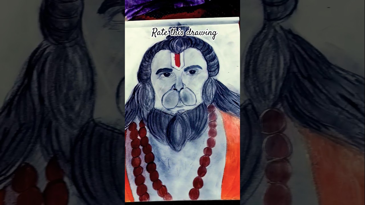 Hanuman ji drawing easy with pastel colour 💘❤️ 