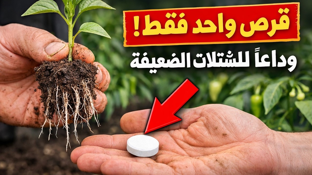 قرص واحد فقط! وداعاً للشتلات الهزيلة واحصل على فلفل بجذور خارقة.