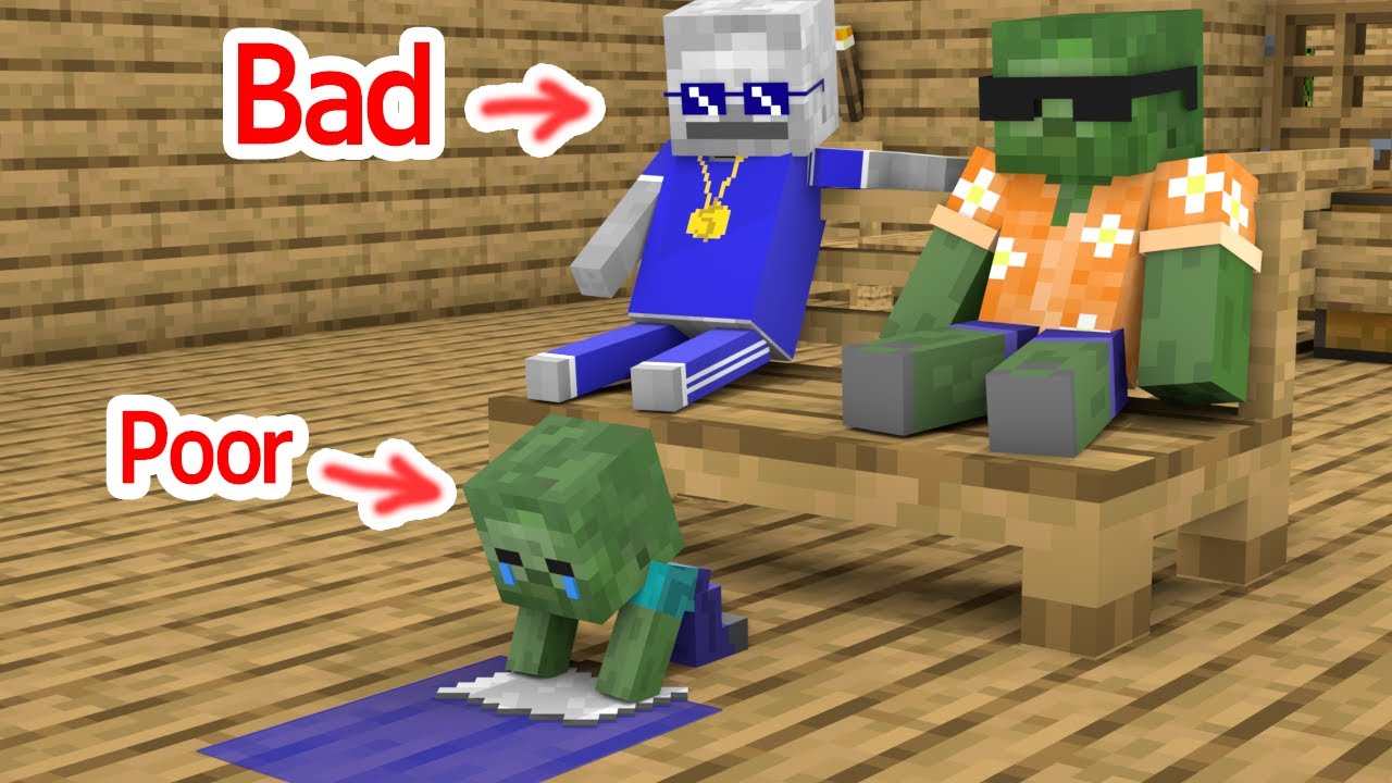 Baby Zombie Boy and Bad Gangster - Minecraft Animation
