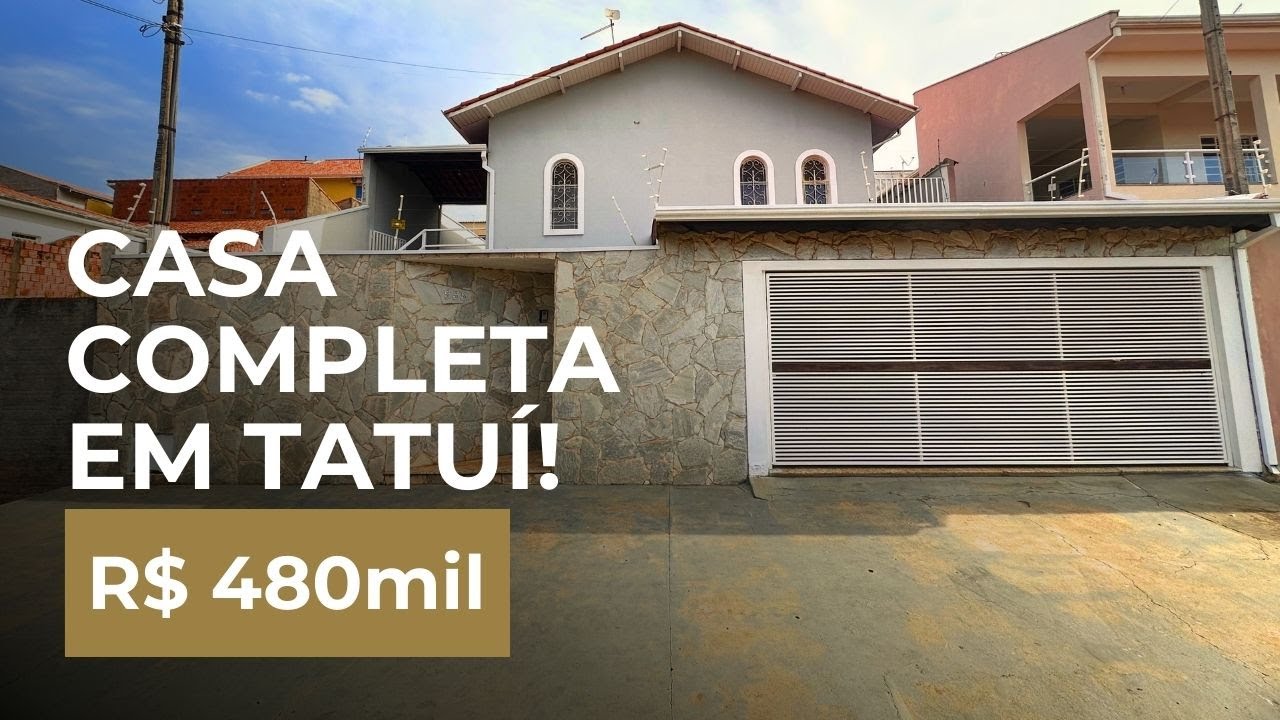 Casa à Venda em Tatuí/SP | R$ 480.000,00🏡 3 Dormitórios, Suíte, Área Gourmet | Bairro Nova Tatuí