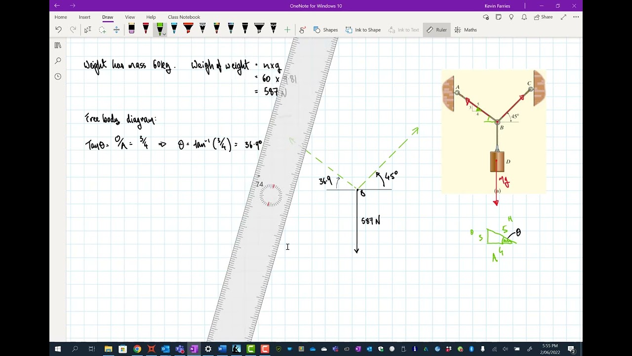 Example 3 2 Particle equilibrium to find tension in cables