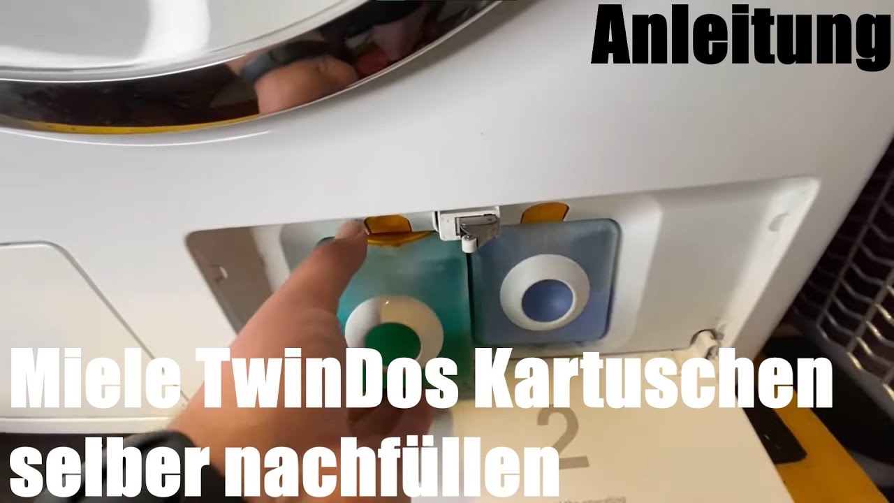 &Mu;iele TwinDos Kartuschen selber nachf&uuml;llen mit Waschmittel & Weichsp&uuml;ler WKH132WPS Waschmaschine DIY