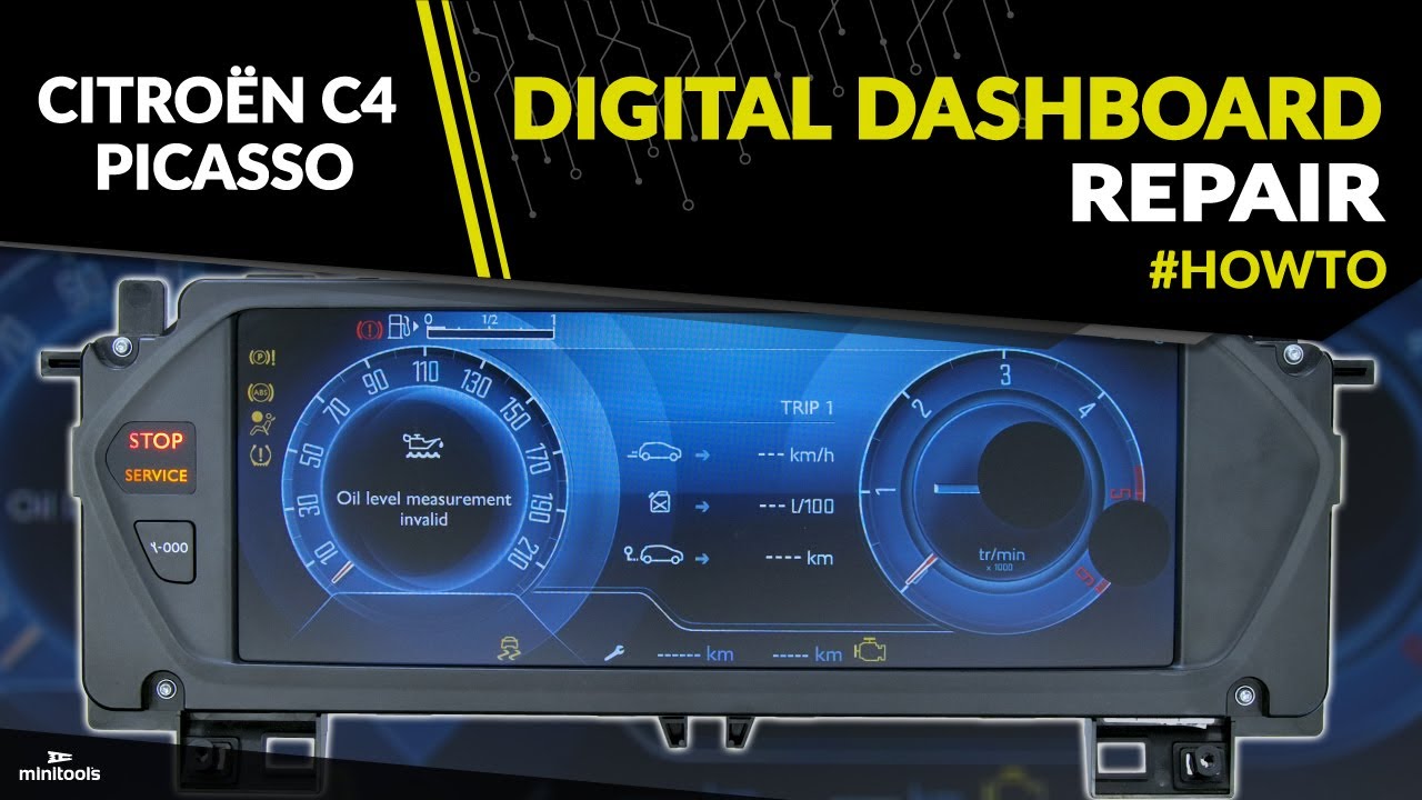 Citroën C4 Picasso / Spacetourer digital dashboard repair – Black Spots & Dim LCD Repair