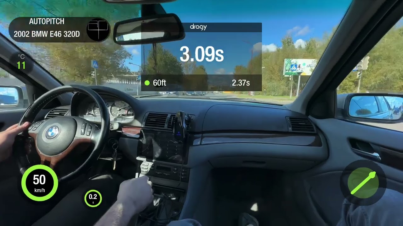 BMW E46 320D 2.0D (M47) AT RWD 2002 STOCK. 0-100 acceleration