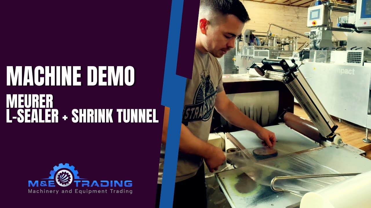 Demo of a Meurer L-Sealer + Shrink Tunnel (machine for sale)