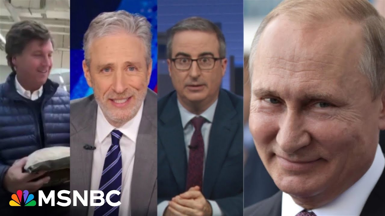 Mortifying: See Tucker Carlson mocked and rebuked by Jon Stewart, John Oliver and Putin himself