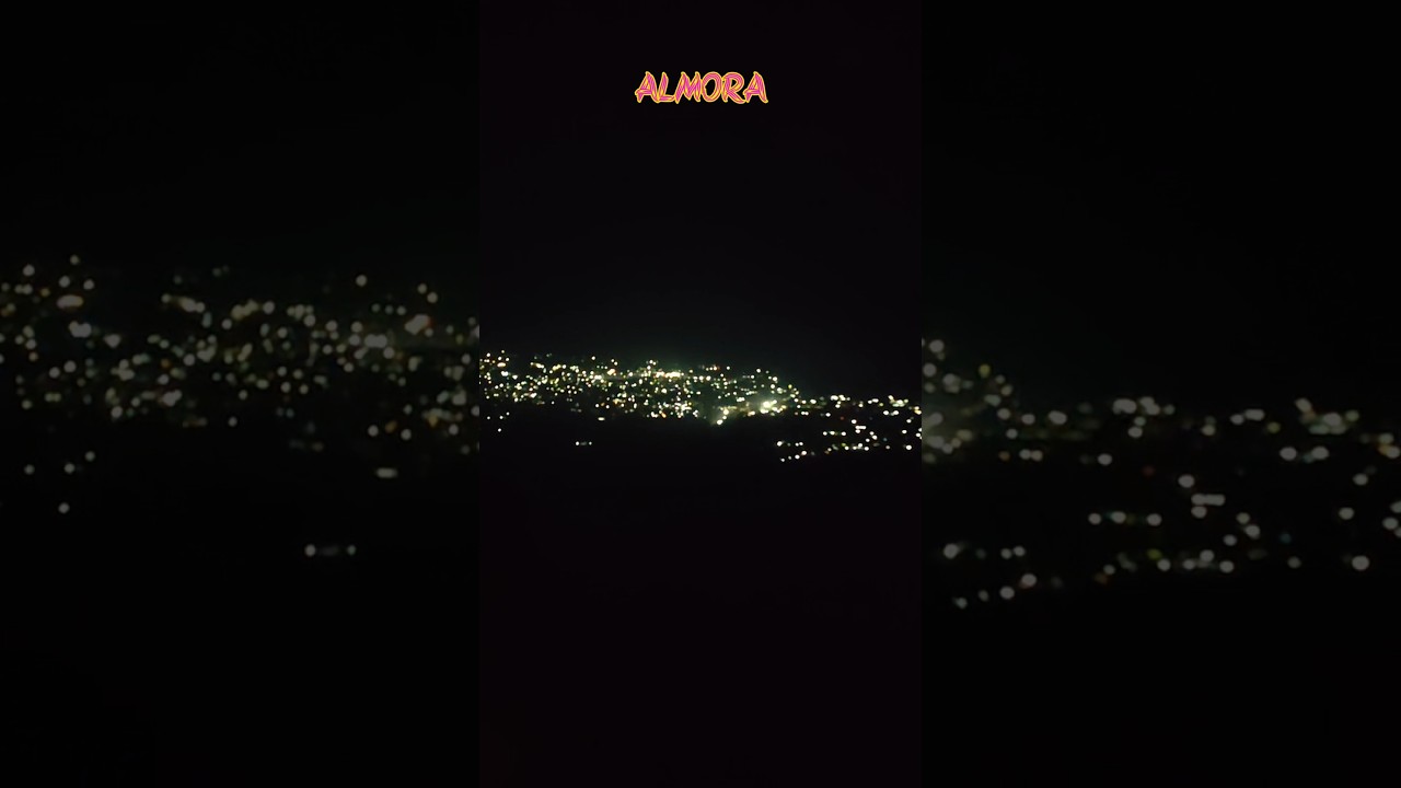 🌌Almora at night — where silence meets starlight ✨Soft lights, cool breeze, and pure mountain peace.