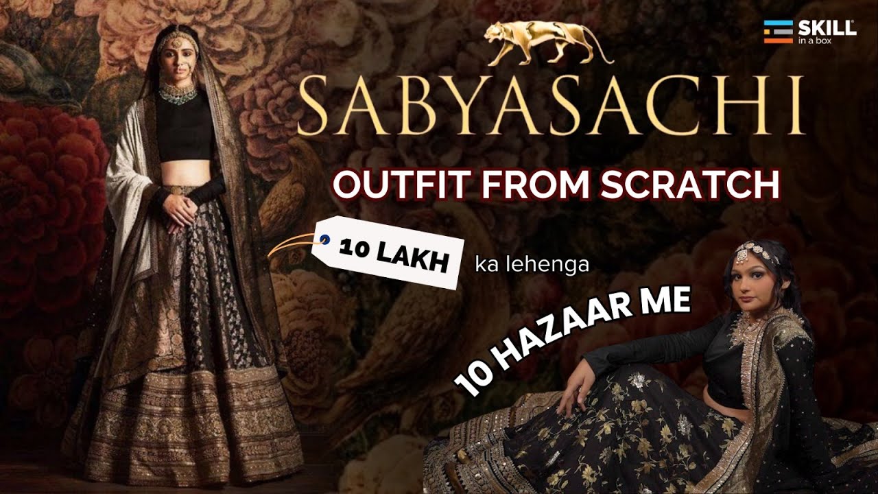 Step-by-Step Sabyasachi Lehenga Tutorial | Learn Stitching & Pattern Sewing #sabhysachilehenga