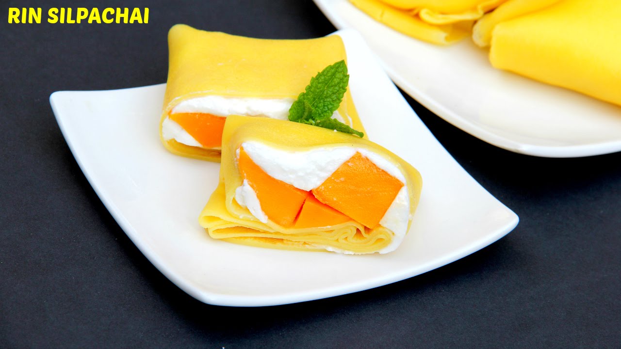 วิธีทำ แมงโก้แพนเค้ก สูตรฮ่องกง (芒果班戟) | Hong Kong Mango Pancake (Thai audio)