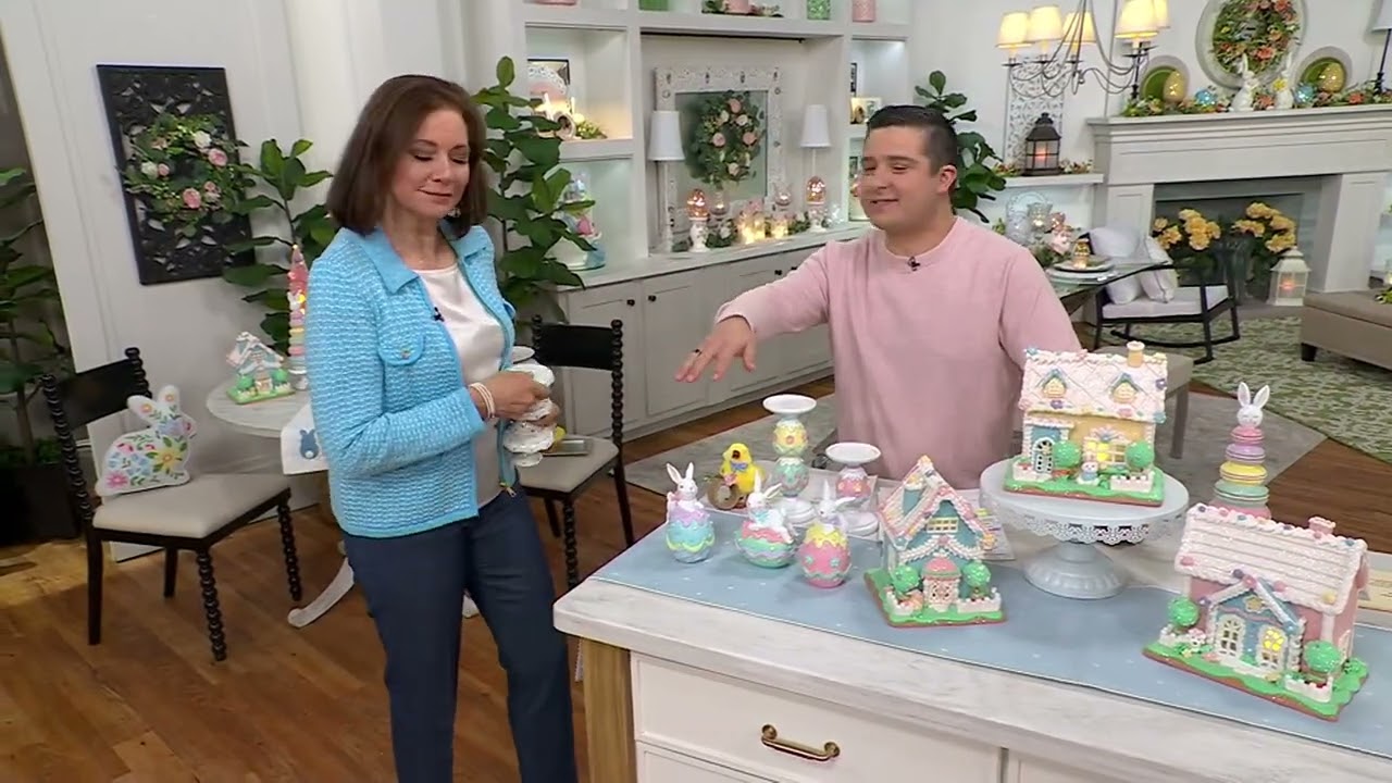 Set of 3 Bunnies with Easter Eggs by Valerie on QVC