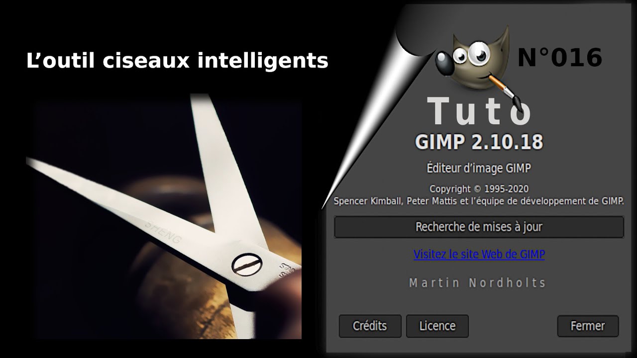 Tuto Gimp 2 10 18 pour débutant -016- L’outil ciseaux intelligents