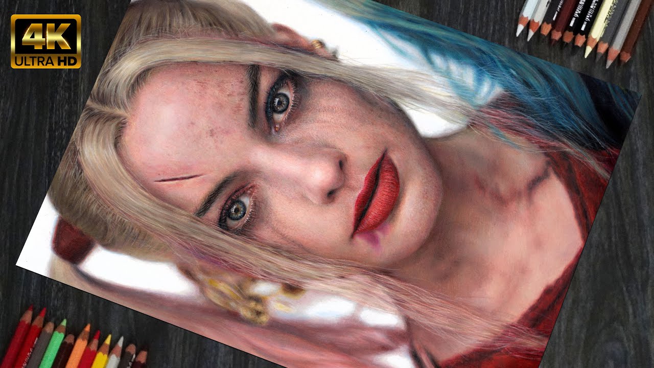 Colored Pencil Drawing Harley Quinn - Margot Robbie