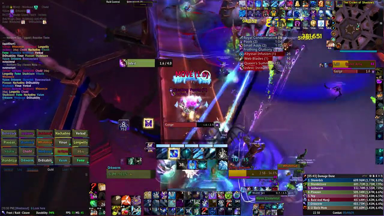 WoW - Cutting Bread vs. Queen Ansurek Mythic - Frost Mage PoV