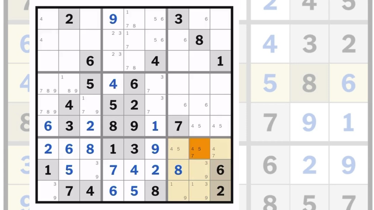 Solved NYT Hard Sudoku in under 21 minutes -2nd December 2025