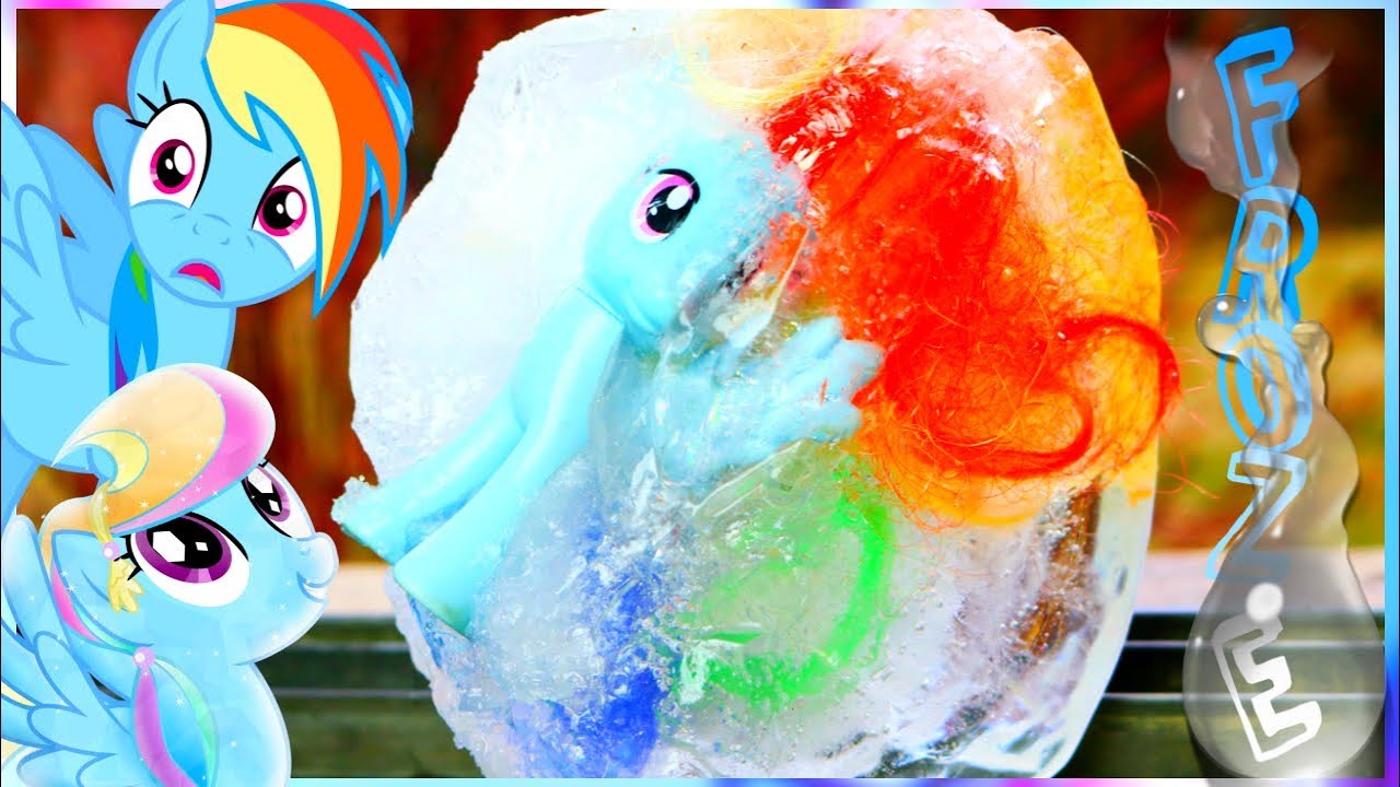 FREEZING MY LITTLE PONY RAINBOW DASH! MLP Toy Challenge!