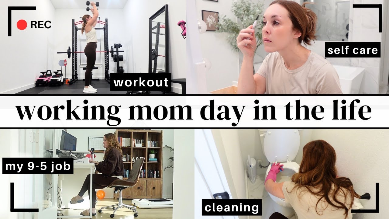 Full-time Working Mom Day in the Life | Workout, Self-care, Cleaning | WFH Mom DITL | Amanda Fadul