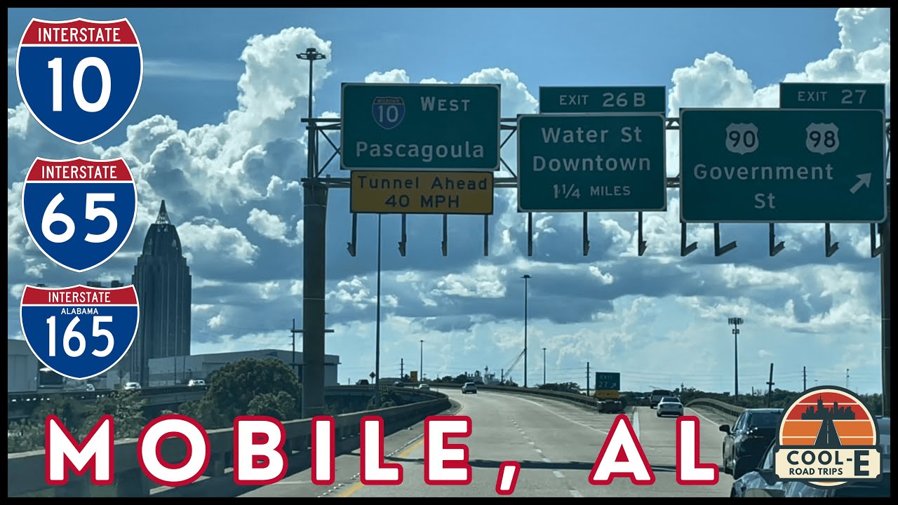 Mobile, AL: I-10 Bay Bridge & Tunnel, Downtown, I-165 and I-65