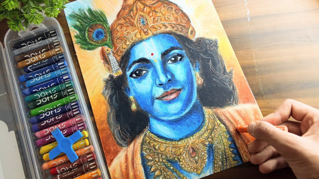 Shri Krishna Ji Oil Pastel Drawing Part 3 | Anmol Art Prism | Hyper Realistic