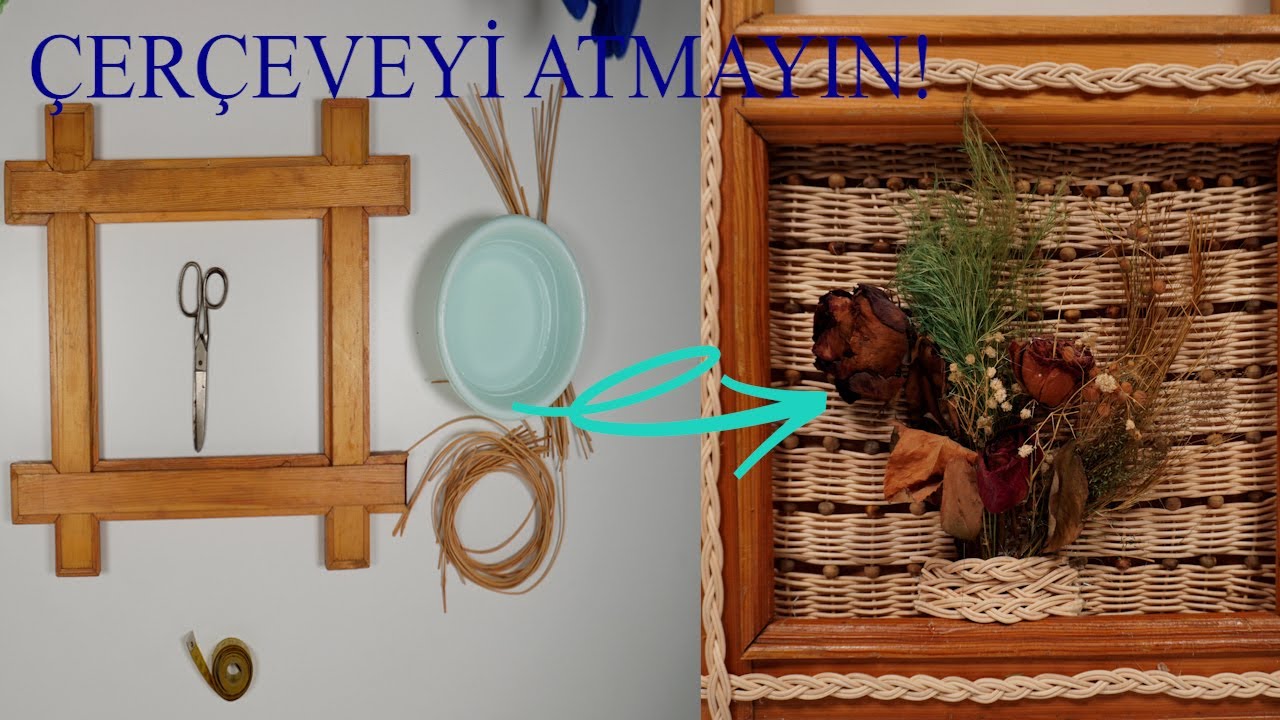 Çöpe Gidecek Çerçeveden Bambu Duvar Dekoru | Kendin Yap