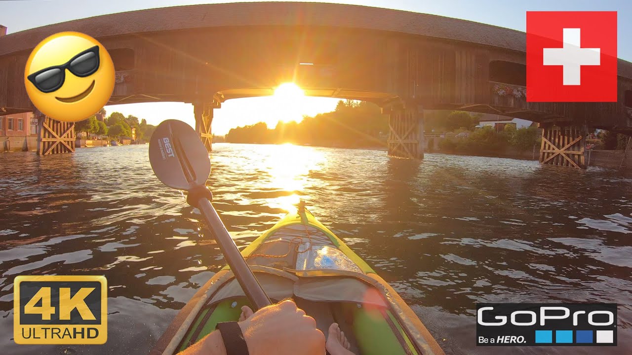 KAYAKING von Stein am Rhein nach Schaffhausen 18km Natur Pur [4K]