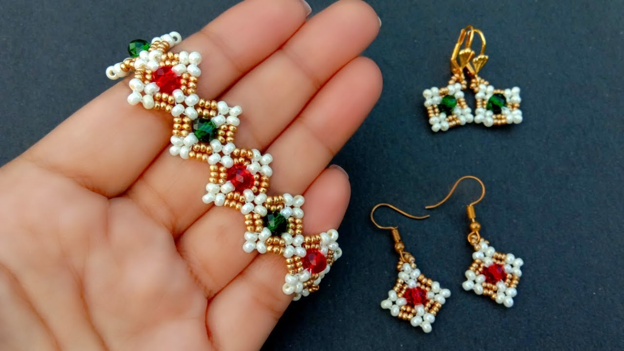 Cute Diamond Beaded Bracelet//Bracelet Making How To//Handmade Jewelry// Useful & Easy