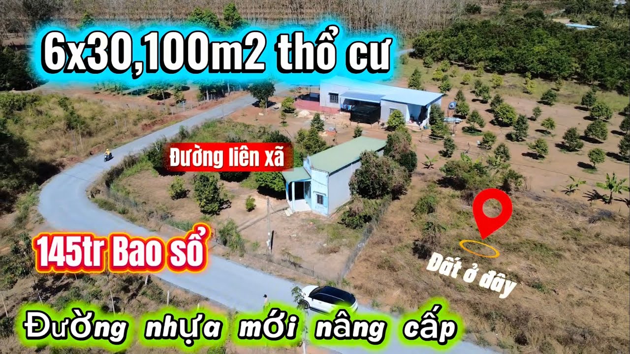 Đất siêu rẻ,145tr bao sang tên ,mặt tiền nhựa liên xã,mua đầu tư dài hạn lướt sóng ok