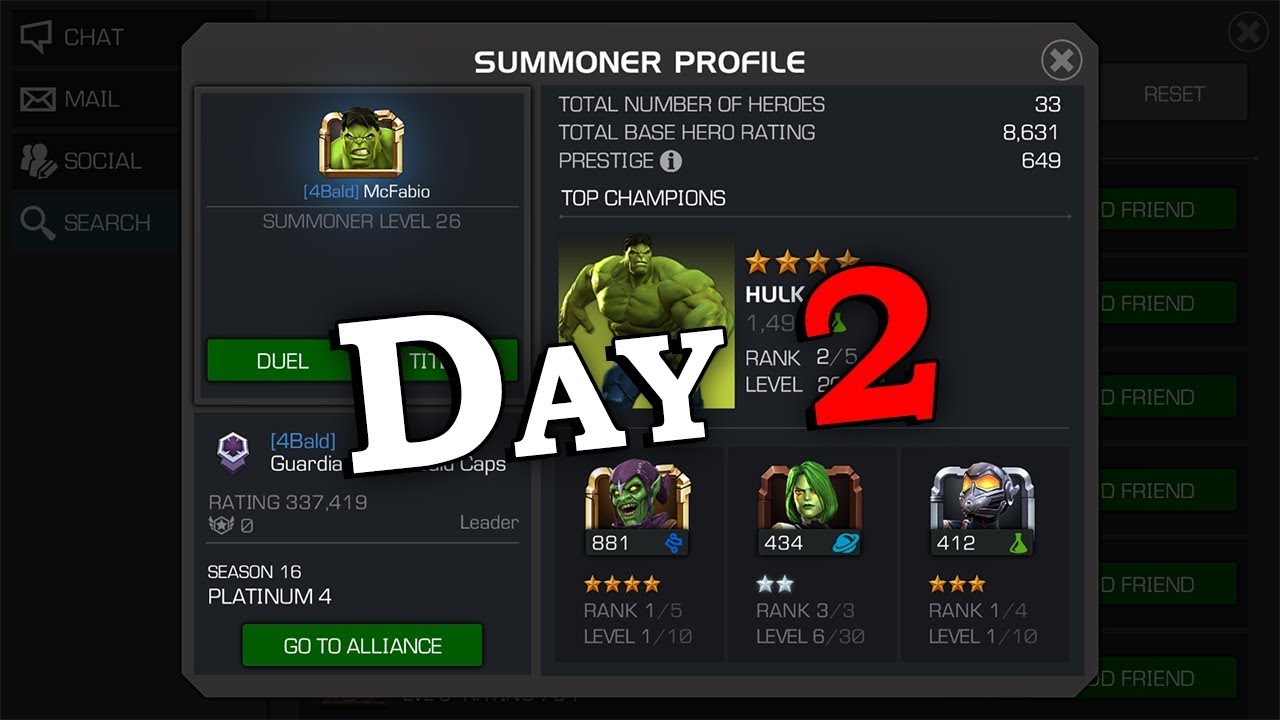 Day 2 - New Account Challenge | Marvel Contest of Champions Live Stream