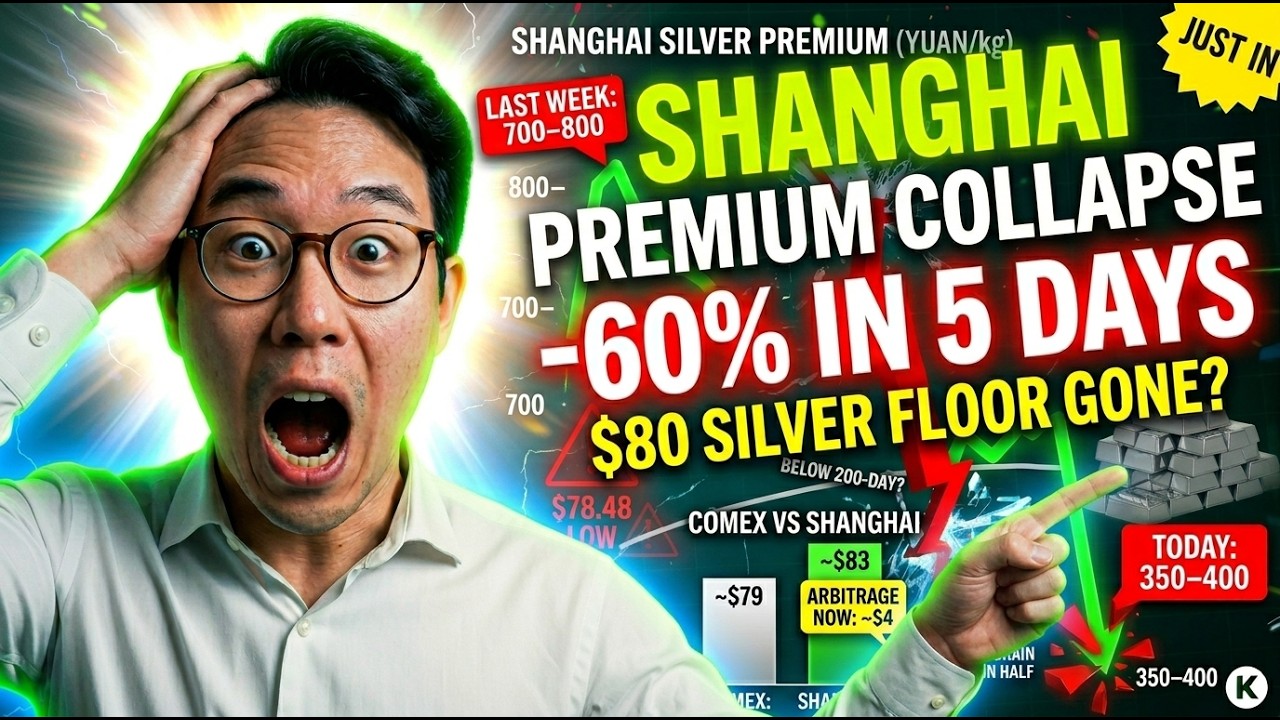 JUST IN: SILVER $80 FLOOR GONE, PRICE CRASH RISK AHEAD — SHANGHAI SILVER PREMIUM COLLAPSES 60%