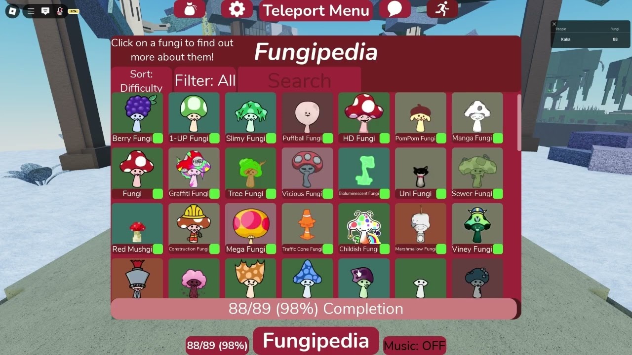 every new fungi in find the fungi roblox