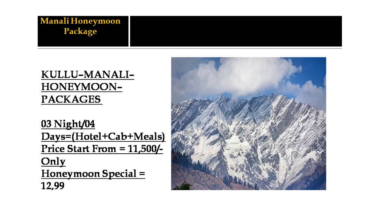 Kullu Manali Honeymoon Packages  Journeyofhimalaya com