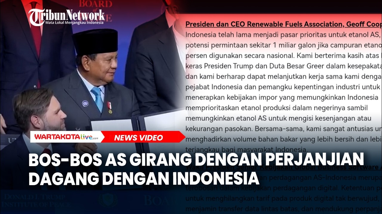 Bos-bos AS Girang dengan Perjanjian Dagang dengan Indonesia