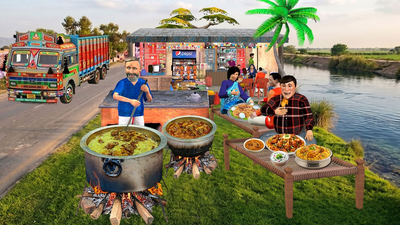 Riverside Highway Dhaba Village Cooking Street Food Hindi Kahani Moral Stories Funny Comedy Video