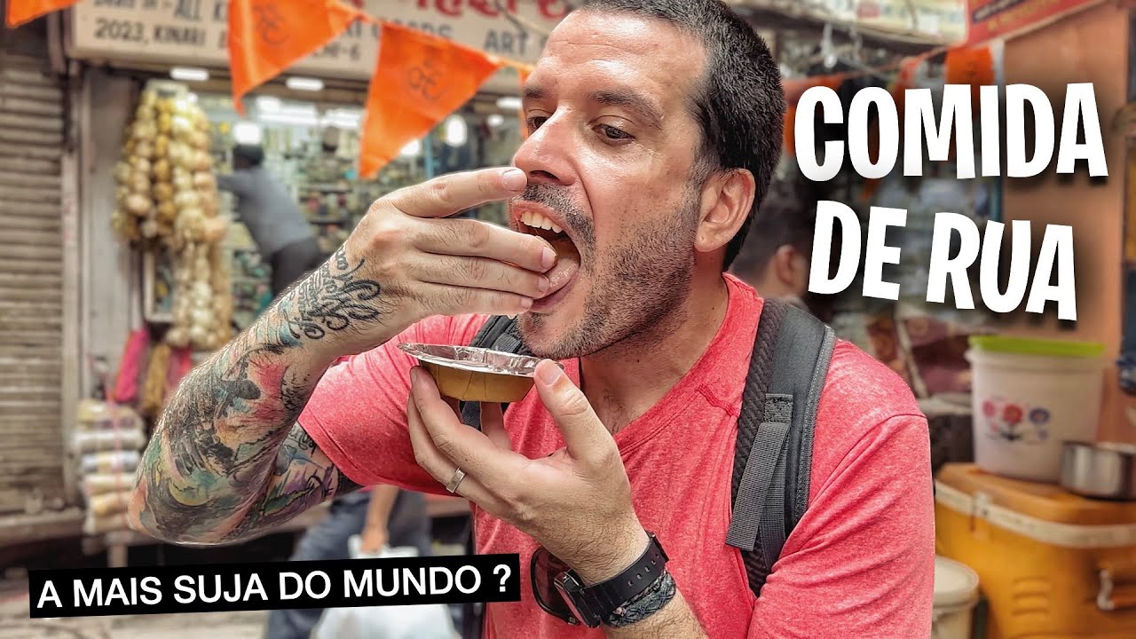 PROVANDO COMIDA DE RUA NA INDIA 🇮🇳