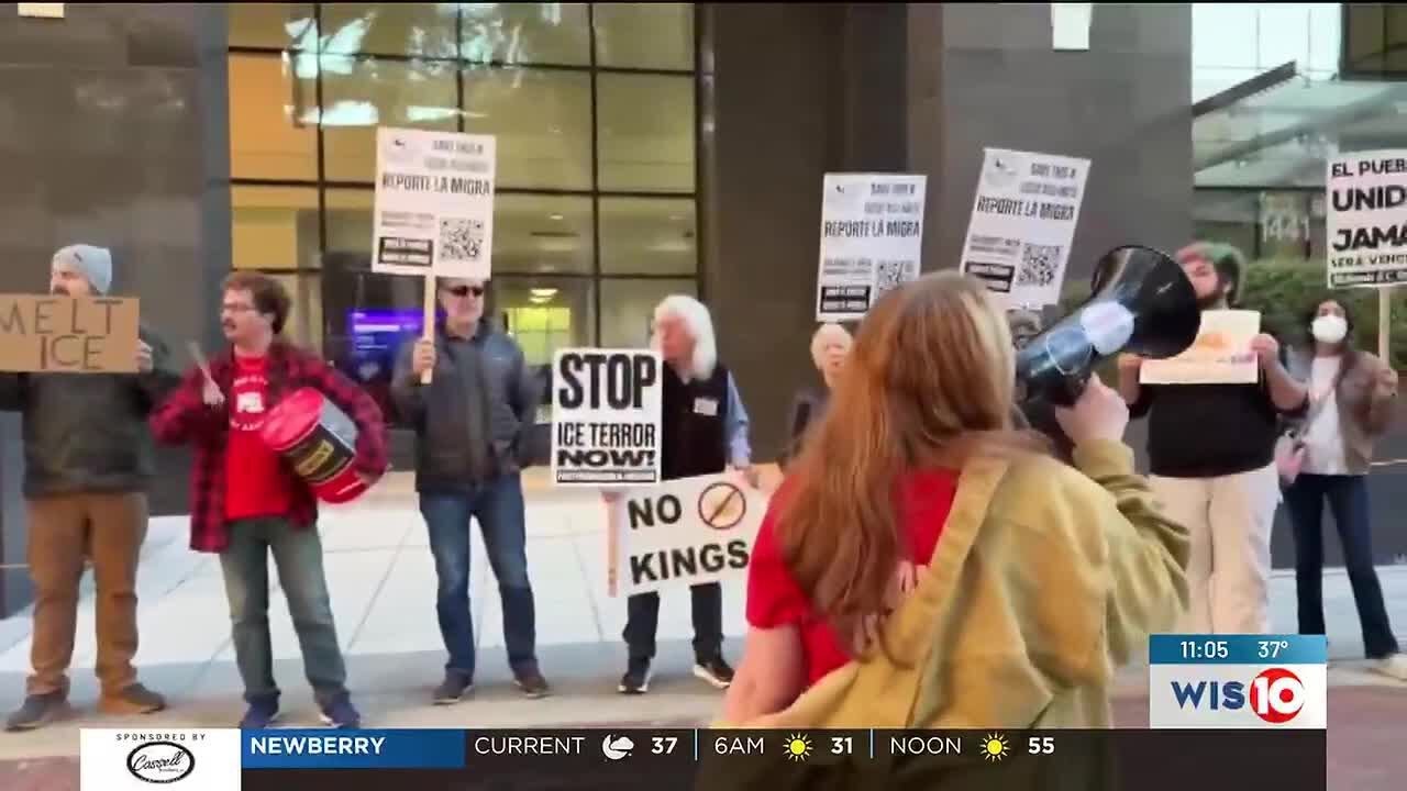 Columbia citizens hold protest against planned ICE office set to open on Main Street