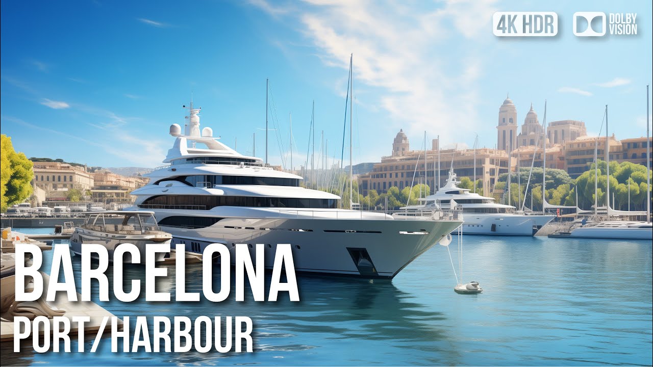 Port Barcelona, Luxury Yachts - 🇪🇸 [8K HDR] Tour
