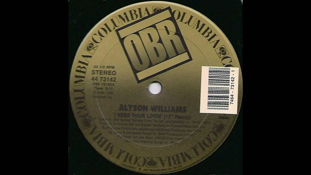 Alyson Williams - I Need Your Lovin (12 Inch Mix)