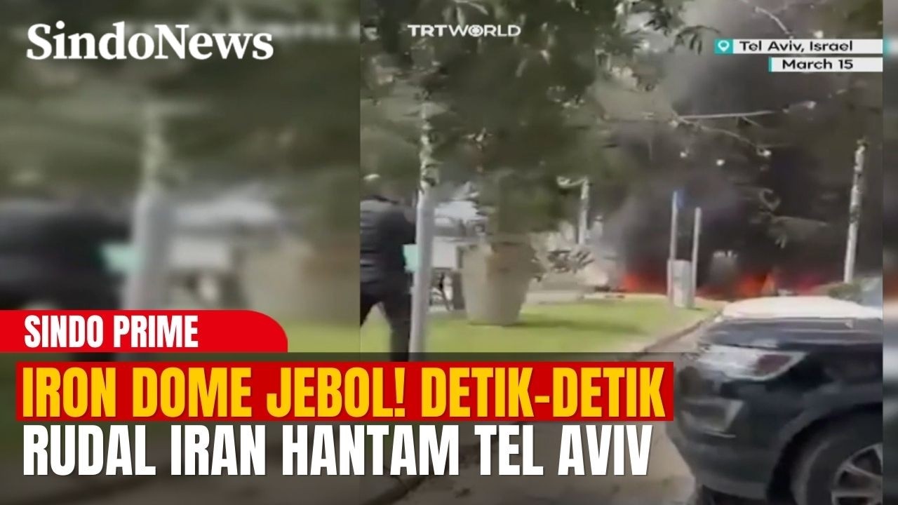 IRON DOME JEBOL! Detik-Detik Rudal Iran Hantam Tel Aviv Terekam Video Warga | Sindo Prime | 16/03