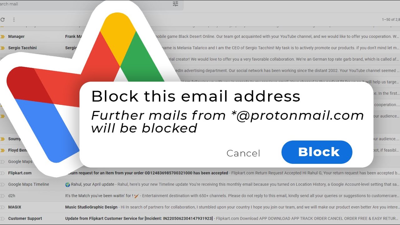 Как заблокировать электронные письма на Gmail с домена