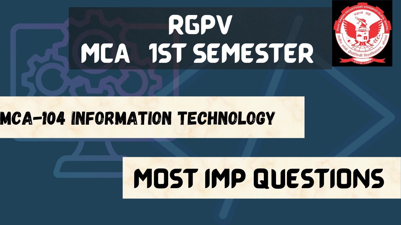 RGPV MCA Most Important Questions for information technology  rgpv  Exams
