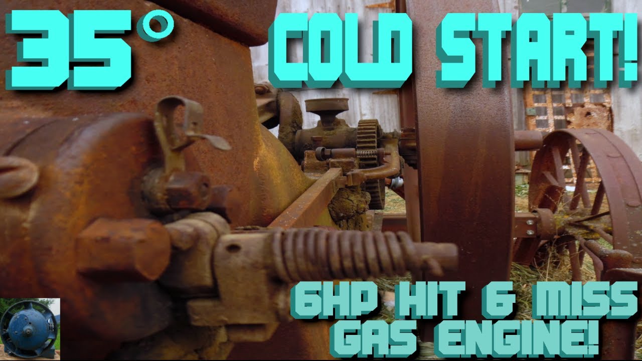 (old video) Cold Start! 6Hp Sandow Hit and Miss Engine  #2
