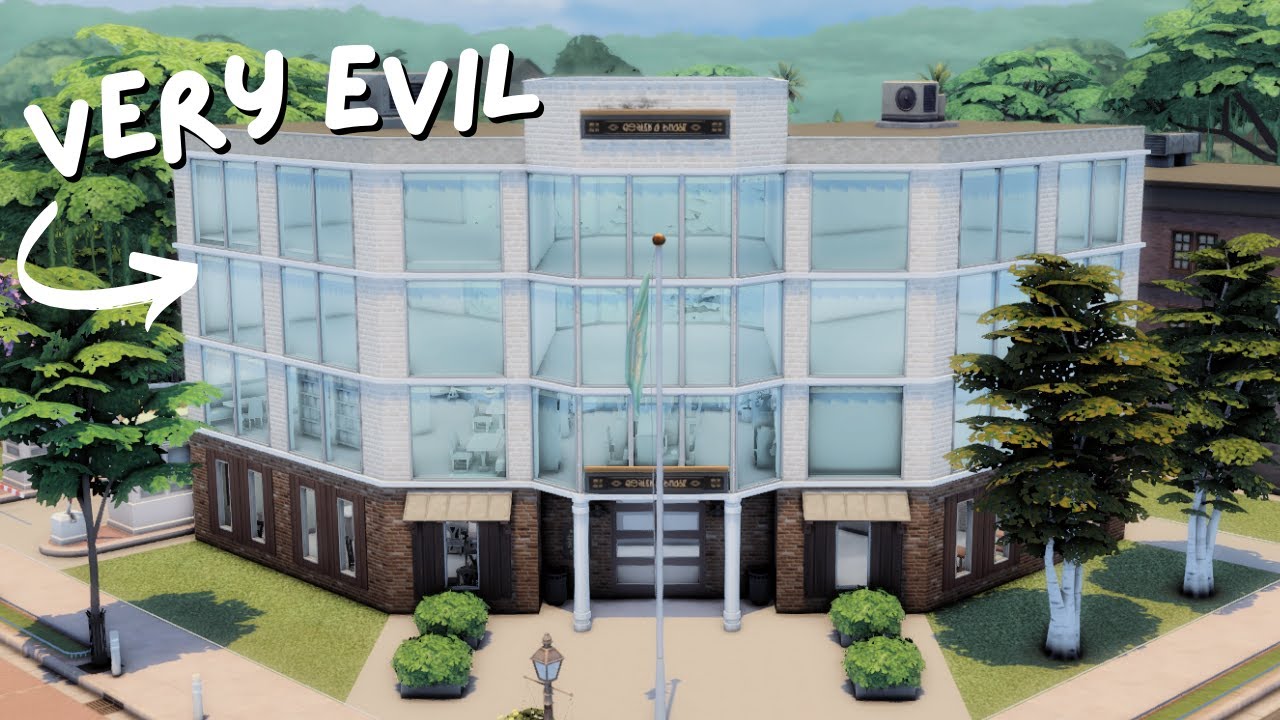 воссоздание злого бизнес-здания из Sims 3 в Sims 4