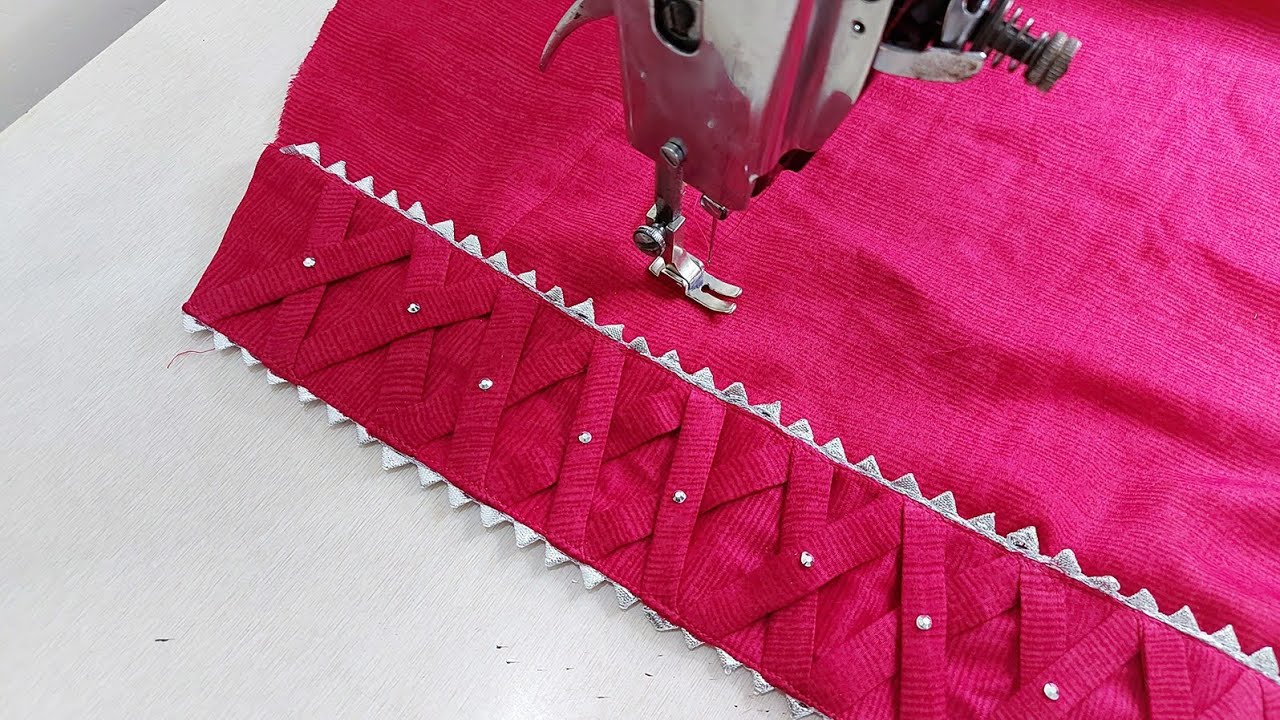 Salwar poncha Design with Gotta Patti Lace | Salwar mohri Design making