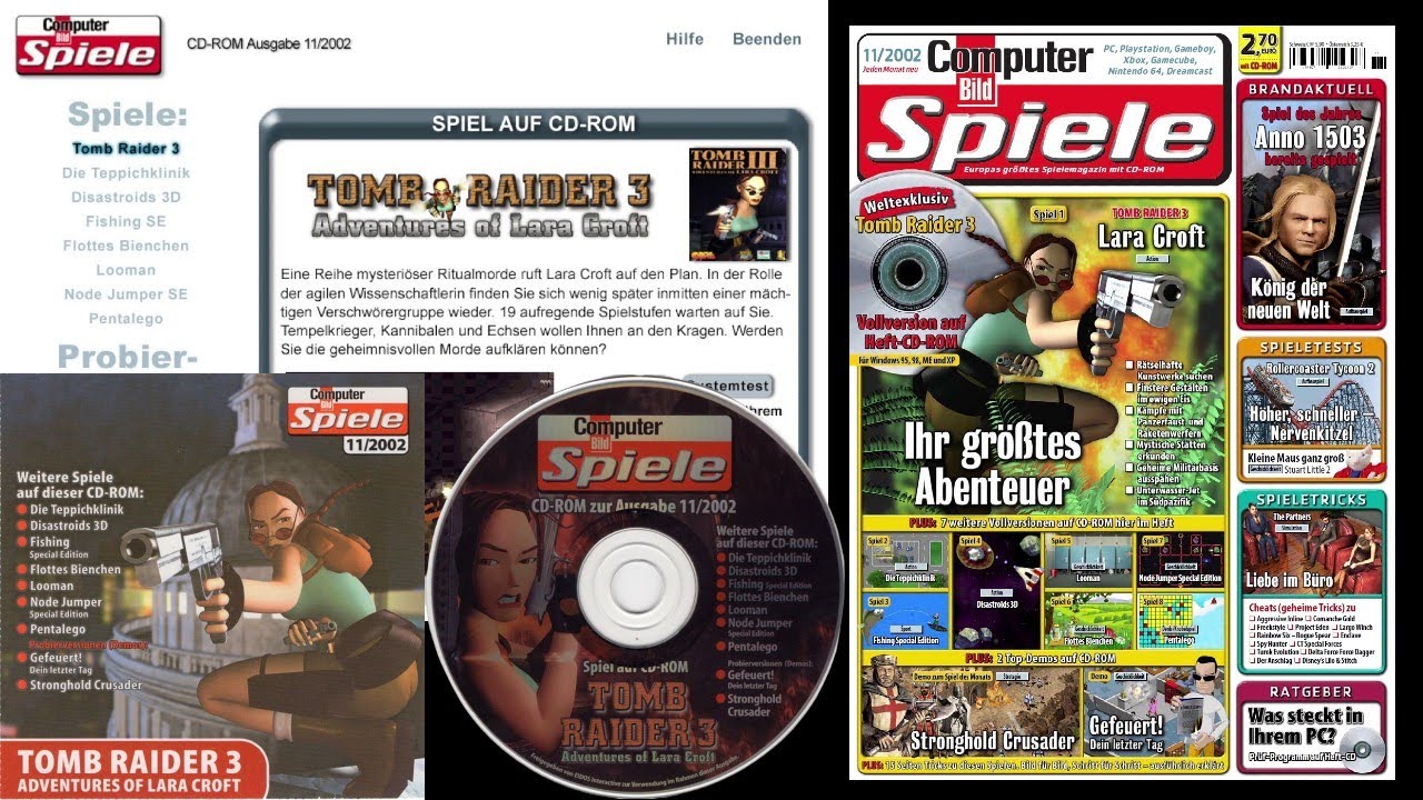 Die Computer Bild Spiele 11/2002 (1 CD mit Tomb Raider 3)